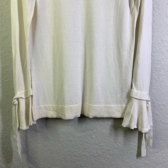 BANANA REPUBLIC Crew Neck Tulip Sleeve W/Bow Tie Detail Cozy‎ Knit Sweater - Picture 4 of 11